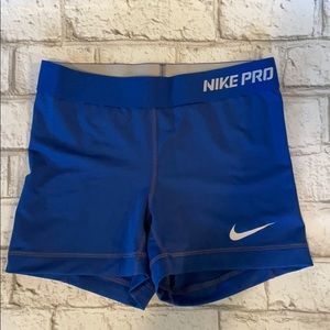 Nike Pro Dri-Fit Spandex Shorts - Blue XS